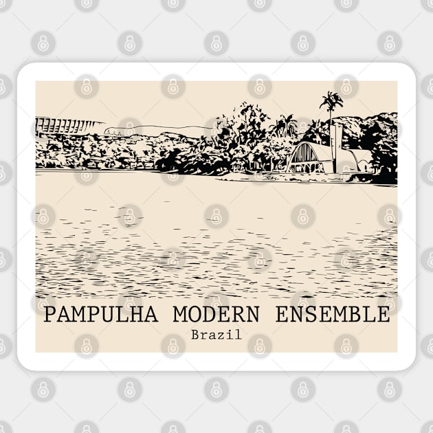 Pampulha Modern Ensemble - Brazil Sticker by Lakeric